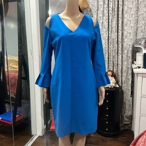 hemyca 3/4 sleeves blue dress